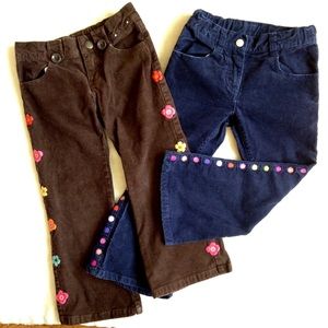 💗4T embellished flared corduroy pants